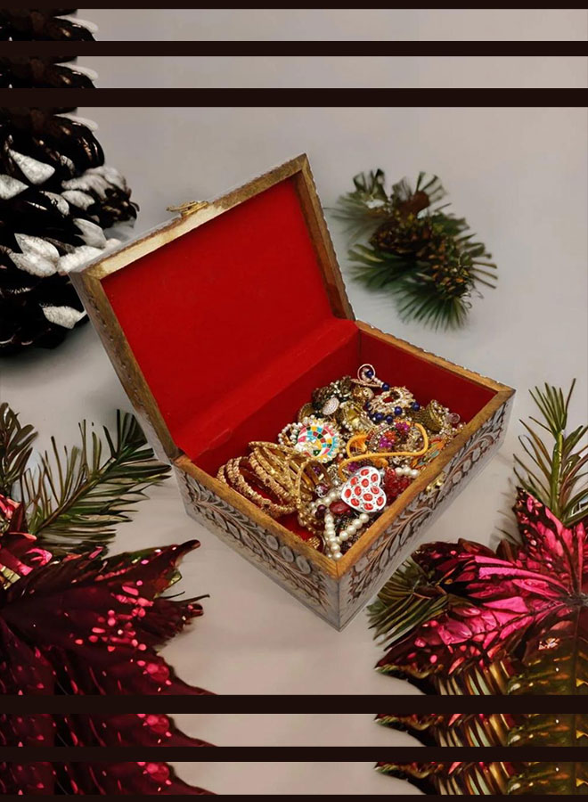 wooden jewellery box – 8x5 inch large size | handmade traditional wooden organizer for rings, earrings & accessories wooden jewellery box – 8x5 inch large size | handmade traditional wooden organizer for rings, earrings & accessories