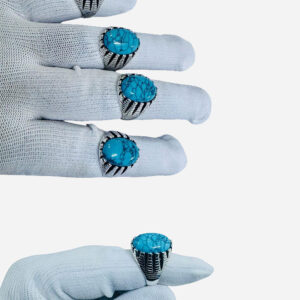 ring box – 100 pieces mixed stone rings | red haqeeq, black haqeeq, feroza, zarqoon | assorted colors & sizes | wholesale gemstone ring set