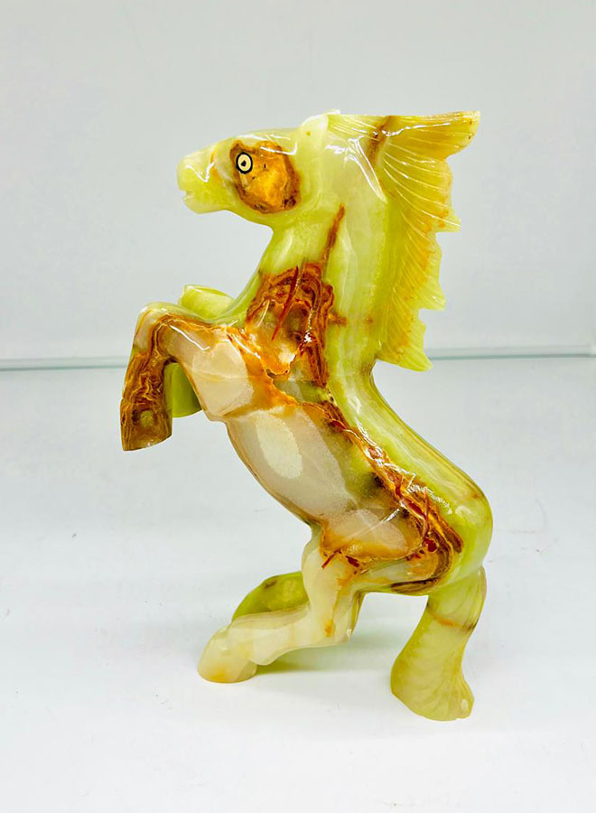 handcrafted onyx marble horse – 12 inch decorative figurine in mixed colors handcrafted onyx marble horse – 12 inch decorative figurine in mixed colors
