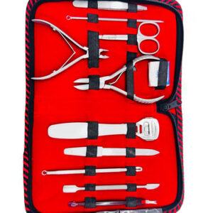 manicure & pedicure tools kit – 11 in 1 stainless steel grooming set for hands, feet, and nails | complete nail care kit