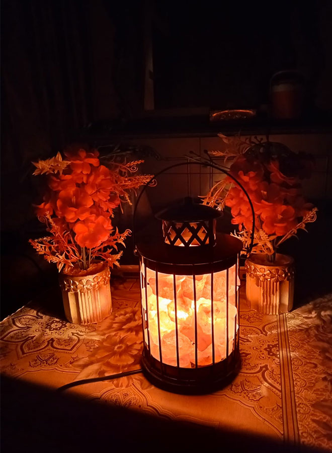steel lantern himalayan pink salt lamp – 5kg big size | natural crystal rock in metal frame for air purification & home décor steel lantern himalayan pink salt lamp – 5kg big size | natural crystal rock in metal frame for air purification & home décor