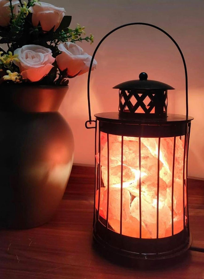 steel lantern himalayan pink salt lamp – 5kg big size | natural crystal rock in metal frame for air purification & home décor steel lantern himalayan pink salt lamp – 5kg big size | natural crystal rock in metal frame for air purification & home décor
