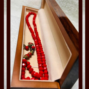 red marjan tasbih – 100 natural coral beads | 10mm bead size | islamic prayer rosary for dhikr & meditation