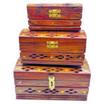 set of wooden jewellery box handicraft 03