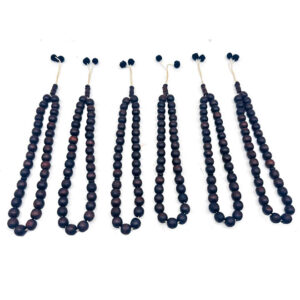 black zaytoon olive wood tasbih – 33 beads muslim rosary – 6 pieces set – 10mm bead size prayer beads for zikr & tasbeeh