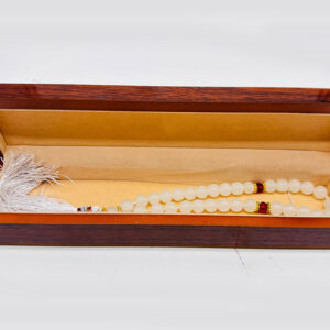 white onyx/marble tasbih/rosary – set of 12 pieces | 33 beads each | 10mm bead size