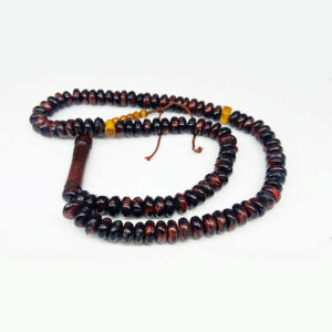 wooden black tasbih/rosary – 100 button shape beads | 14mm bead size | elegant prayer beads