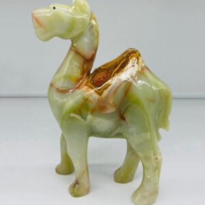 handcrafted onyx marble camel – 12 inch decorative figurine in mixed colors