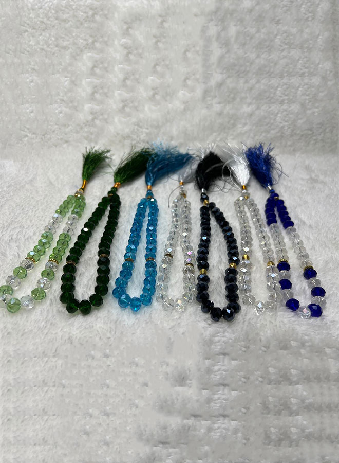 crystal rosaries/tasbih – 33 beads set of 7 pieces mixed colors 10mm bead size crystal rosaries/tasbih – 33 beads set of 7 pieces mixed colors 10mm bead size