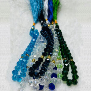 crystal rosaries/tasbih – 33 beads set of 7 pieces mixed colors 10mm bead size