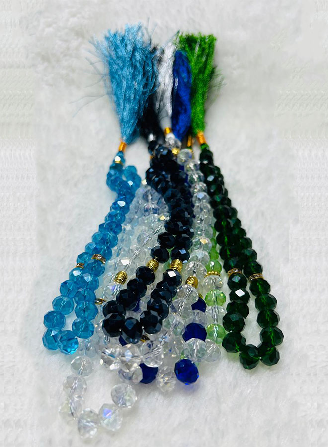 crystal rosaries/tasbih – 33 beads set of 7 pieces mixed colors 10mm bead size crystal rosaries/tasbih – 33 beads set of 7 pieces mixed colors 10mm bead size