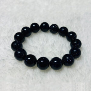 natural black haqeeq hand bracelet – 14mm bead size | elegant healing stone bracelet