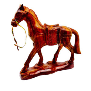 handcrafted wooden horse showpiece – home & office décor (10 inch)
