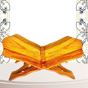 handmade wooden qur'an rehal – foldable quran stand, available in 2 sizes (8x15 & 9x18 inches)