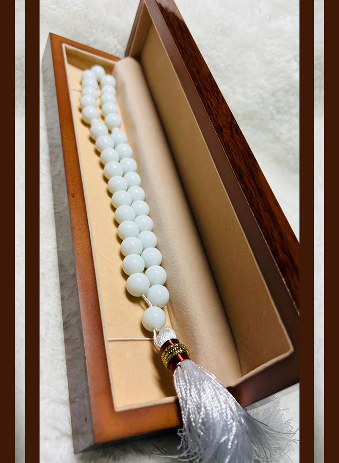 white onyx tasbih – 33 beads, 10mm natural stone | islamic prayer rosary for dhikr & meditation white onyx tasbih – 33 beads, 10mm natural stone | islamic prayer rosary for dhikr & meditation