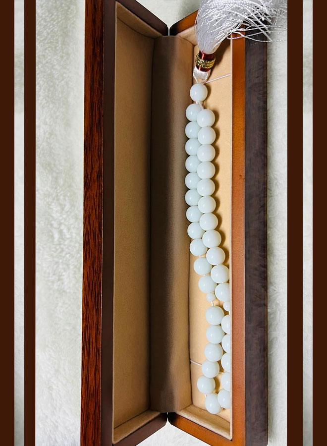 white onyx tasbih – 33 beads, 10mm natural stone | islamic prayer rosary for dhikr & meditation white onyx tasbih – 33 beads, 10mm natural stone | islamic prayer rosary for dhikr & meditation