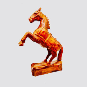 handcrafted wooden horse – big traditional decorative showpiece (14 inch)
