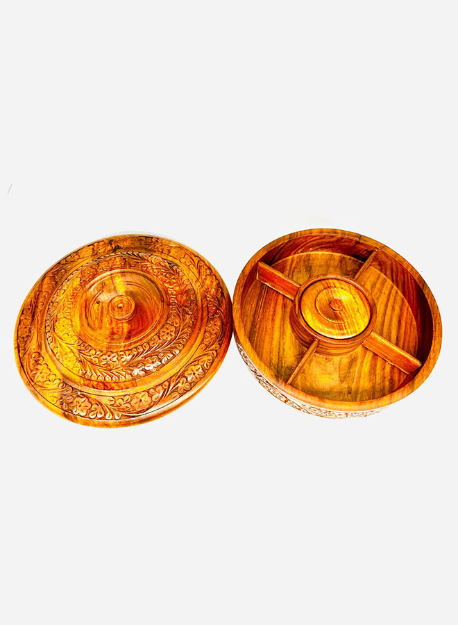 wooden handmade masala box | 8 inch traditional spice organizer | handcrafted kitchen storage container wooden handmade masala box | 8 inch traditional spice organizer | handcrafted kitchen storage container