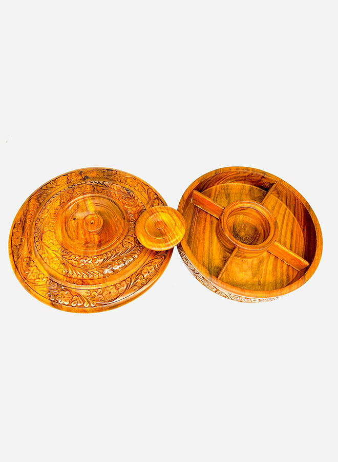 wooden handmade masala box | 8 inch traditional spice organizer | handcrafted kitchen storage container wooden handmade masala box | 8 inch traditional spice organizer | handcrafted kitchen storage container