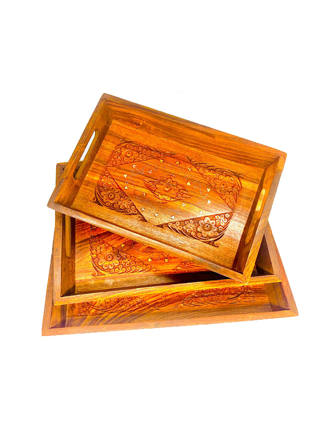 wooden tray set handmade 3 pieces set wooden tray set handmade 3 pieces set