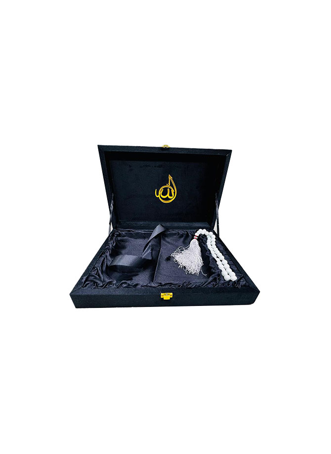 black velvet gift quran box – size 15×20 cm | elegant islamic gift case with free tasbih rosary black velvet gift quran box – size 15×20 cm | elegant islamic gift case with free tasbih rosary