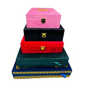 set of 5 velvet quran boxes – premium islamic quran storage & gift boxes | multiple sizes from 14×20 cm to 27×37 cm