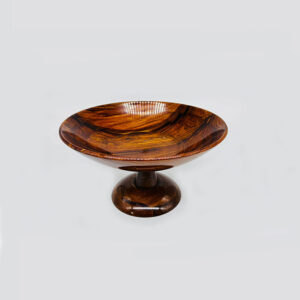 handmade wooden stand bowl – fancy thin style – 12" decorative serving bowl