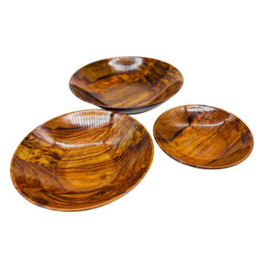 shesham wooden bowl set – 3 piece handmade serving bowls – sizes 12", 10", 8" – kitchen & dining bowl set
