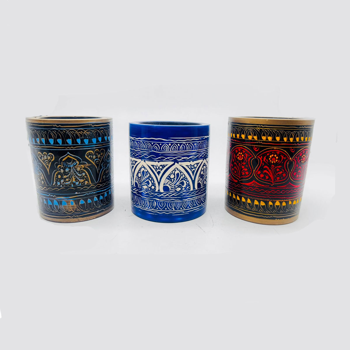 handmade wooden pen holder jar – set of 3 – for office, study table & home décor handmade wooden pen holder jar – set of 3 – for office, study table & home décor