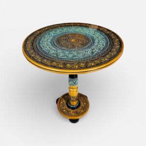 round wooden center table handmade design – foldable 3 parts table