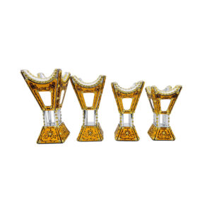 wooden mabkhara (madkhan) set – 4 piece incense burner set – sizes 9", 10", 11", 12"