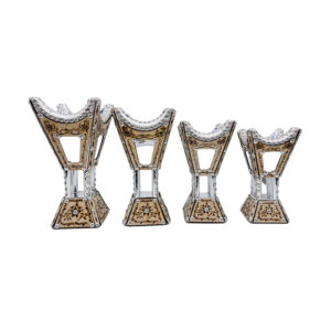 wooden mabkhara (madkhan) set – 4 piece incense burner set – sizes 9", 10", 11", 12"