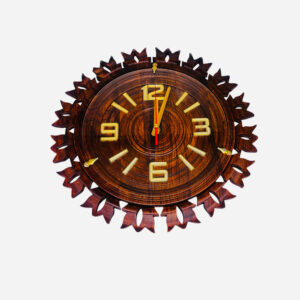 rosewood wall clock handmade – dark brown round design – 14 inch medium size – wooden wall hanging clock for home & office décor