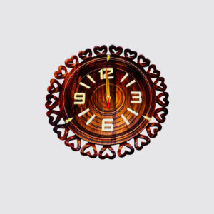 handmade wooden wall clock – dark brown round design – 14 inch decorative wall clock for home, office & living room
