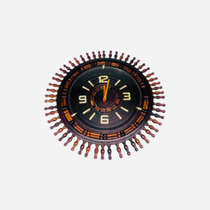 handmade wooden wall clock – 20 inch large round wall hanging clock – heavy duty wooden home & office décor