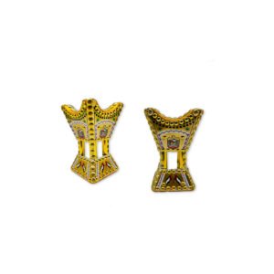 uae logo madkhan (mabkhara) – golden color – 6 inch traditional bakhoor incense burner – set of 2